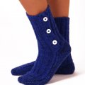 Ponožky modré s bílými knoflíky